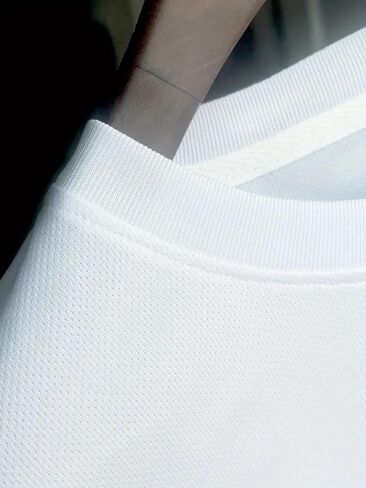 Mens T Shirt - Short Sleeve Crew Neck Soft Fitted Tees Quick Dry Classic White Tshirts in Saudi Arabia