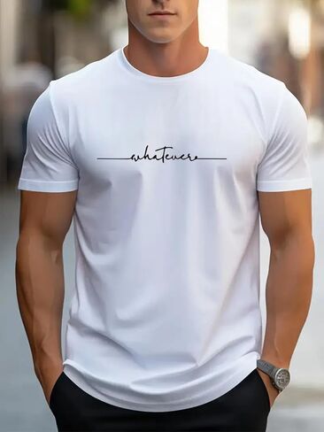 Mens T Shirt - Short Sleeve Crew Neck Soft Fitted Tees Quick Dry Classic White Tshirts in Saudi Arabia