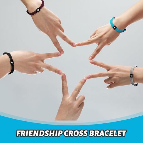 6 Pcs Braided Cross Bracelet for Men Adjustable Rope Jesus Christian Bracelet Religious Gift for Men Women WWJD Jewelry Wristband in Saudi Arabia
