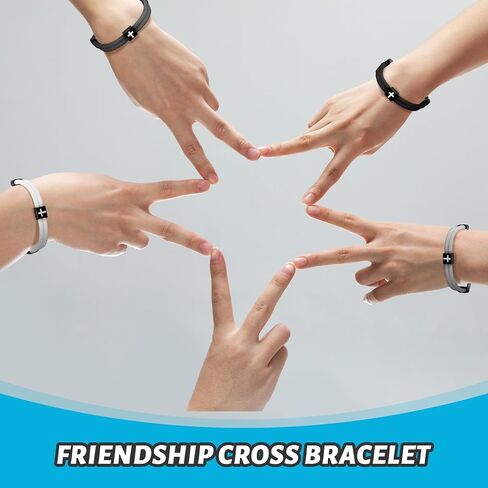 6 Pcs Braided Cross Bracelet for Men Adjustable Rope Jesus Christian Bracelet Religious Gift for Men Women WWJD Jewelry Wristband in Saudi Arabia