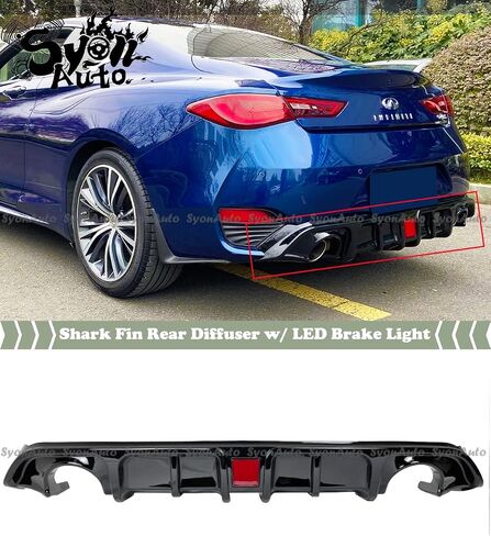 يناسب 2017-2022 إنفينيتي Q60 الناشر الخلفي لزعانف القرش الأسود اللامع مع ضوء الفرامل LED in Saudi Arabia