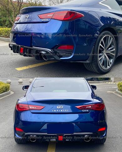 يناسب 2017-2022 إنفينيتي Q60 الناشر الخلفي لزعانف القرش الأسود اللامع مع ضوء الفرامل LED in Saudi Arabia