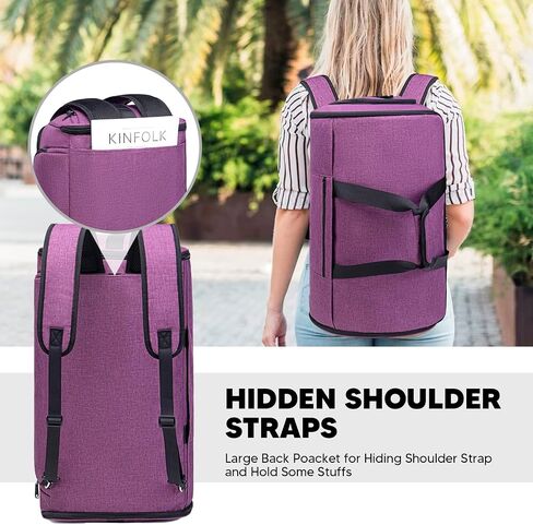 Convertible Garment Bag with Shoulder Strap, Garment Duffle Bags for Travel 4 in 1 Foldable Weekender Travel Backpack Garment Bag for Men Women, Suit Bag with Shoes Compartment,Purple in Kuwait