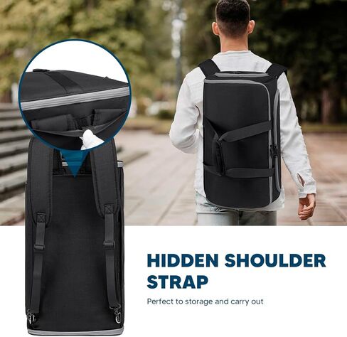 حقيبة ملابس قابلة للتحويل مع حزام كتف، حقائب دفل للملابس للسفر 4 في 1 حقيبة ظهر قابلة للطي للسفر في عطلة نهاية الأسبوع للرجال والنساء، حقيبة بدلة مع حجرة للأحذية، أرجواني in Kuwait