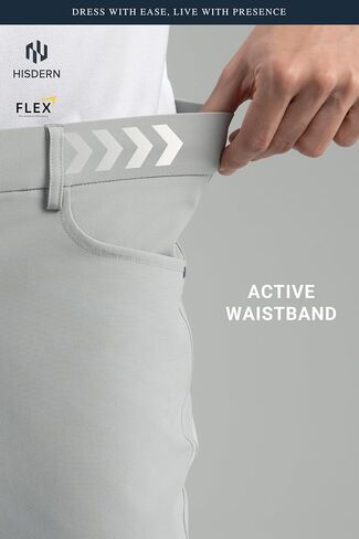 بنطال جولف HISDERN Flex 503 للرجال بقصة ضيقة 30 بوصة/32 بوصة/34 بوصة قابل للتمدد سريع الجفاف وخفيف الوزن للعمل الكاجوال مع 5 جيوب in Kuwait