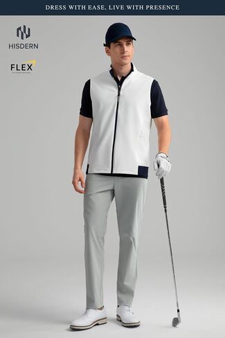 بنطال جولف HISDERN Flex 503 للرجال بقصة ضيقة 30 بوصة/32 بوصة/34 بوصة قابل للتمدد سريع الجفاف وخفيف الوزن للعمل الكاجوال مع 5 جيوب in Kuwait