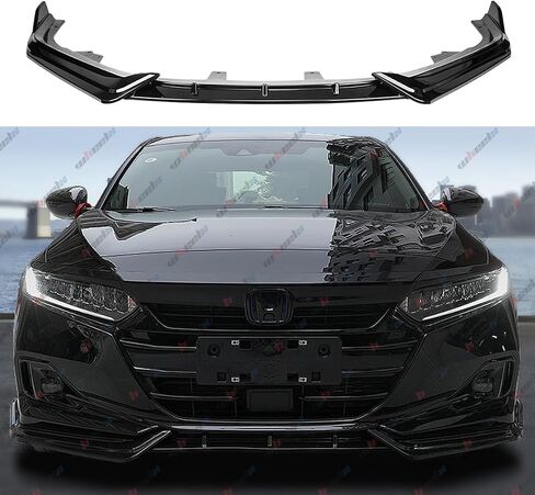 3Pcs Front Bumper Lip Compatible with 2021-2022 Honda Accord, JDM Style Air Dam Lower Chin Splitter 4 Door Sedan Protection Body Kit (Glossy Black) in Saudi Arabia