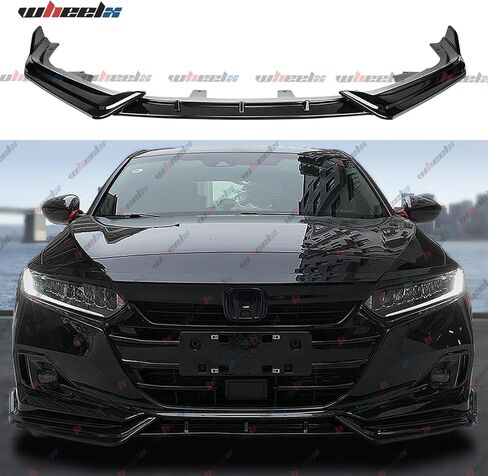 3Pcs Front Bumper Lip Compatible with 2021-2022 Honda Accord, JDM Style Air Dam Lower Chin Splitter 4 Door Sedan Protection Body Kit (Glossy Black) in Saudi Arabia