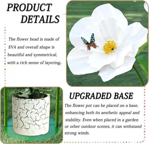 زهور صناعية عملاقة بطول 5.8 قدم للزينة، ديكور زهور EVA كبير، ترتيبات الزفاف، خلفية مأدبة عيد الميلاد، الفندق، المكتب، نافذة العرض (النبيذ) in Kuwait