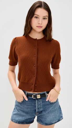 FRAME المرأة الكشمير Pointelle Cardi in Kuwait