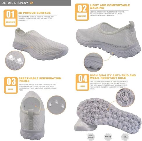 Lightweight Indoor Outdoor Water Shoes for Men Women Air Mesh Casual Aqua Shoes Barefoot Slip-On Shoes in Saudi Arabia