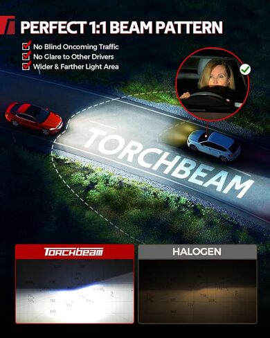 Torchbeam T5A 9005 H11 Bulb Combo, HB3 H8 Fog Lights Bulb 120000LM 1000% Super Brighter with 25000RPM Fan, 1:1 Size, 80000+ Hours, 3 Min Plug and Play, Pack of 4 in Saudi Arabia