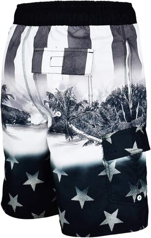 شورت رجالي من US Apparel مستوحى من العلم الأمريكي، أسود الشاطئ، مقاس متوسط ​​(32 بوصة - 34 بوصة) in Kuwait