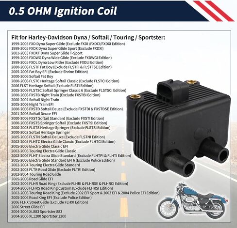 ملف إشعال 0.5 أوم 3Pin 31655-99 2102-0225 متوافق مع Harley-Davidson FXD Dyna Super Glide Touring Fat Boy Heritage Softail Electra Glide 1999-2006 الإصدار المكربن ​​فقط in Saudi Arabia