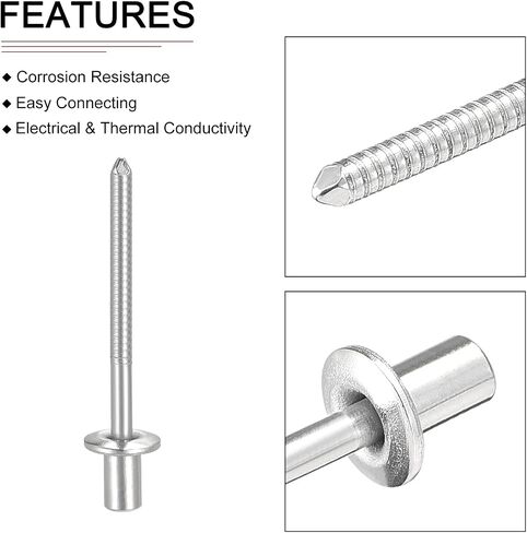 3.2mm x 10mm (DxL) Blind Rivets - 50Pack - Good for Machinery Joining - 304 Stainless Steel Dome Closed End Rivet in Saudi Arabia