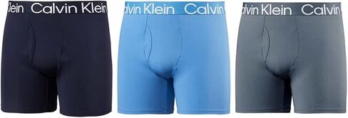 Calvin Klein Mens 3 Pack Micro Rib Boxer Brief (as1, alpha, x_l, regular, regular, Shoreline/Light Blue/Grey) in Saudi Arabia