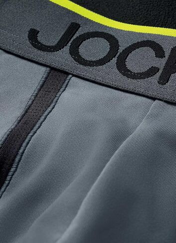 Jockey Men's Underwear Chafe Proof Pouch Microfiber 6" Boxer Brief - 3 Pack, Aqua/Grey/Blue, S in Saudi Arabia