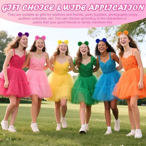 Bear Ears Headband Costume POM Head Bopper with Plush Ball for Halloween Carnival Party Cosplay Accessories in Saudi Arabia
