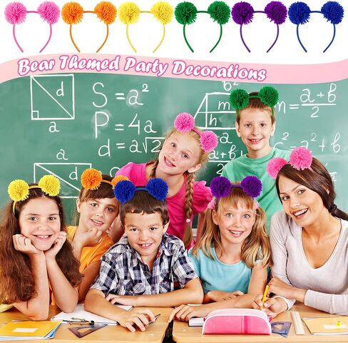 Bear Ears Headband Costume POM Head Bopper with Plush Ball for Halloween Carnival Party Cosplay Accessories in Saudi Arabia
