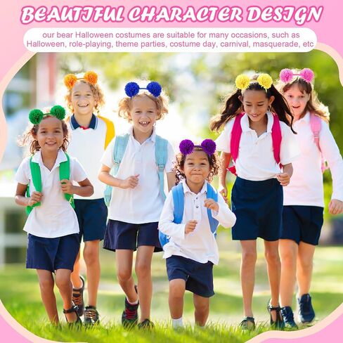 Bear Ears Headband Costume POM Head Bopper with Plush Ball for Halloween Carnival Party Cosplay Accessories in Saudi Arabia