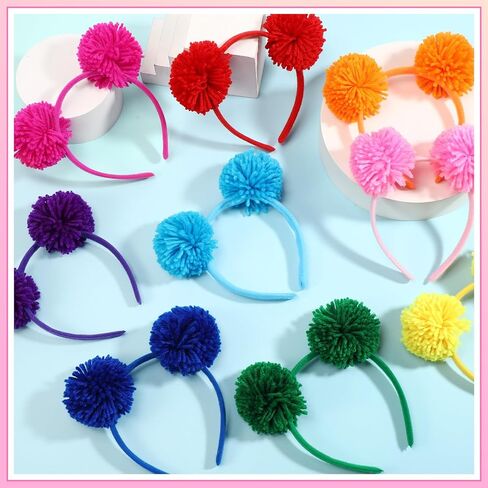 Bear Ears Headband Costume POM Head Bopper with Plush Ball for Halloween Carnival Party Cosplay Accessories in Saudi Arabia