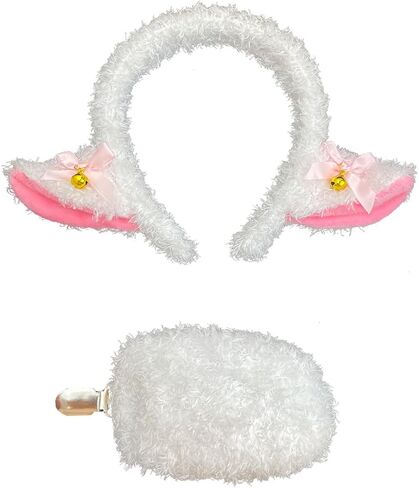 Lamb Headband - Realistic Animal Ears for Halloween Costume, Cosplay, Party Accessory in Saudi Arabia
