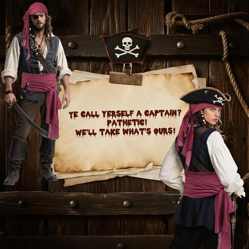 Halloween Pirate Costume Accessories Medieval Costume Bandana Pirate Sash for Women Men Renaissance Cosplay in Saudi Arabia