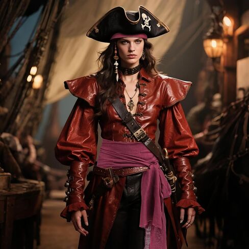Halloween Pirate Costume Accessories Medieval Costume Bandana Pirate Sash for Women Men Renaissance Cosplay in Saudi Arabia