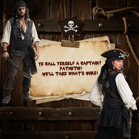 Halloween Pirate Costume Accessories Medieval Costume Bandana Pirate Sash for Women Men Renaissance Cosplay in Saudi Arabia