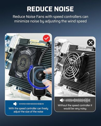 وحدة تحكم في سرعة المروحة من DEWENWILS، 100 إلى 125 فولت تيار متردد، وحدة تحكم في السرعة المتغيرة مع 3 مآخذ، مشاريع عادم تهوية التبريد DIY لمروحة الرادون، مروحة القناة، مروحة الزراعة المائية، منفاخ صغير in Kuwait