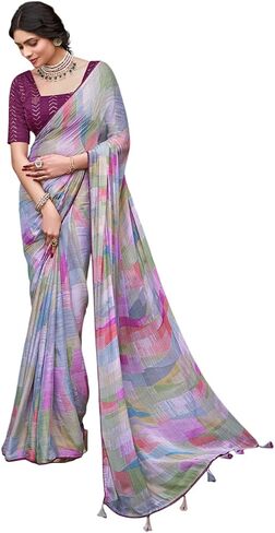 Saree Indian New Bollywood Georgette Pedding Sarees for Women Party Wear Wedding Wear Sari With Blouse in Kuwait