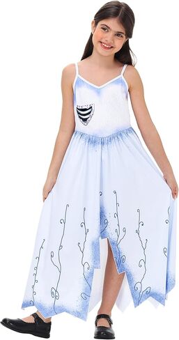 AOBUTE Halloween Girls Blue Zombie Bride Dress Sleeveless V Neck Party Dresses 3-14 Years in Saudi Arabia