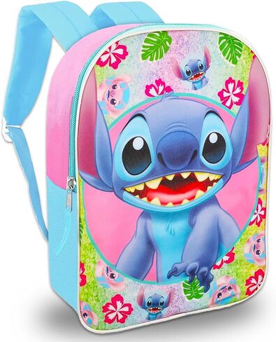 Disney Stitch Backpack with Lunchbox for Girls - Bundle 15" School Bag, Lunch Bag, Water Bottle, More | Lilo and Stitch School Backpack with Lunch Box Set for Kids in Saudi Arabia