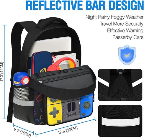 حقيبة ظهر للأولاد للمدرسة، حقيبة ظهر للألعاب للأولاد والأطفال، حقيبة كتب للأولاد لطلاب المدارس الابتدائية المتوسطة، حقيبة كتب لألعاب الفيديو للصبي والأطفال في سن المراهقة من 6 إلى 14،17 بوصة in Kuwait