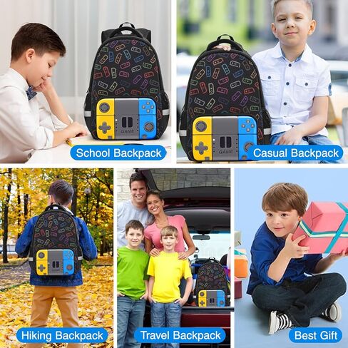 حقيبة ظهر للأولاد للمدرسة، حقيبة ظهر للألعاب للأولاد والأطفال، حقيبة كتب للأولاد لطلاب المدارس الابتدائية المتوسطة، حقيبة كتب لألعاب الفيديو للصبي والأطفال في سن المراهقة من 6 إلى 14،17 بوصة in Kuwait