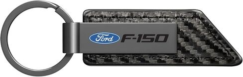 متوافقة مع سلسلة مفاتيح Ford F-150 Gunmetal Black Gray Metal من ألياف الكربون المصنوعة من الجلد الأسود in Saudi Arabia