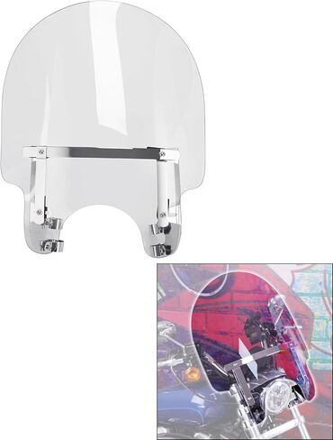 Green-L Windshield & 39mm Clamps Fit for Harley Sportster XL883 XL1200 Dyna Wide Glide Low Rider Fat Bob Clear Windscreen Fork Mount in Saudi Arabia