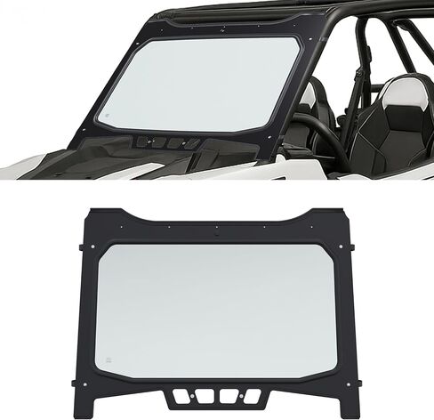 KUAFU Vented Glass Windshield Compatible with 2018-2021 Polaris RZR XP Turbo S 2019-2021 RZR XP 4 Turbo S Black Powder Coated Aluminum Frame in Saudi Arabia