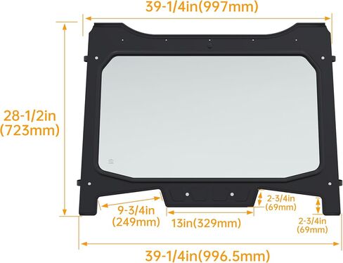 KUAFU Vented Glass Windshield Compatible with 2018-2021 Polaris RZR XP Turbo S 2019-2021 RZR XP 4 Turbo S Black Powder Coated Aluminum Frame in Saudi Arabia