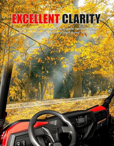 Front Half Windshield Fit for Kawasaki Teryx Teryx4, Hard-coated Poly Clear Half Windscreen for Teryx 800 / Teryx4 800 2016-2025 Accessories, Scratch Shock Resistant Dustproof in Kuwait