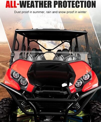 Front Half Windshield Fit for Kawasaki Teryx Teryx4, Hard-coated Poly Clear Half Windscreen for Teryx 800 / Teryx4 800 2016-2025 Accessories, Scratch Shock Resistant Dustproof in Kuwait