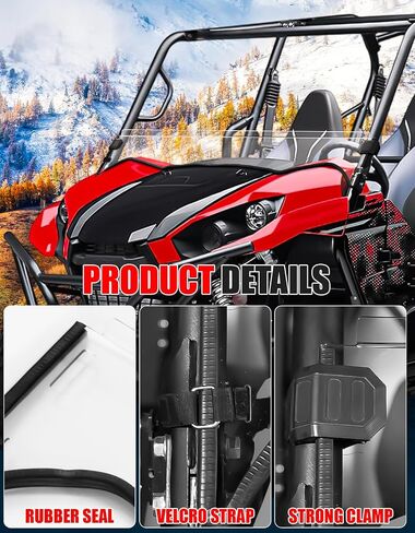 Front Half Windshield Fit for Kawasaki Teryx Teryx4, Hard-coated Poly Clear Half Windscreen for Teryx 800 / Teryx4 800 2016-2025 Accessories, Scratch Shock Resistant Dustproof in Kuwait