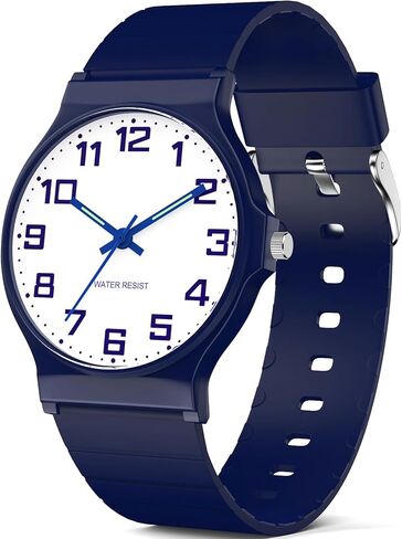 Kids Analog Watch, 30M Waterproof, Thin Dial Kids Watch, Easy to Read Children's Watch, Simple Sports Watch for Boys, Girls and Teenagers, for Ages 5-15 Kids Great Birthday Gifts Christmas Day in Kuwait