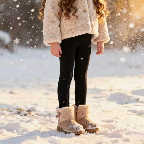 4 pack Girls Fleece Lined Leggings kids Winter Warm Pants Girls Thick Basic Solid Full Length Pants in Saudi Arabia