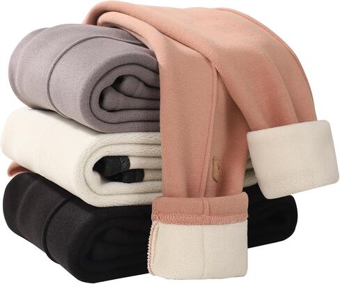 4 pack Girls Fleece Lined Leggings kids Winter Warm Pants Girls Thick Basic Solid Full Length Pants in Saudi Arabia
