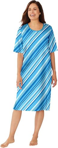 Dreams & Co. Plus Size Short-Sleeve Sleepshirt in Saudi Arabia