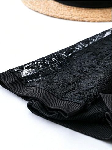 WDIRARA Women's Plus Size 3/4 Sleeve Lace Jackets Open Front Sheer Mesh Bolero Shrug in Saudi Arabia