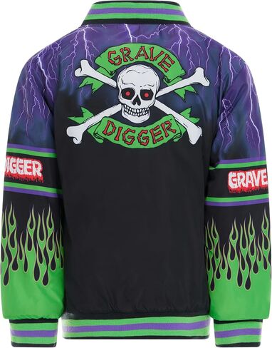 Monster Jam Zip Up Varsity Bomber Jacket Toddler to Little Kid Grave Digger El Toro Loco Megalodon in Saudi Arabia
