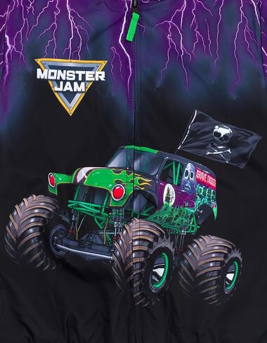 Monster Jam Zip Up Varsity Bomber Jacket Toddler to Little Kid Grave Digger El Toro Loco Megalodon in Saudi Arabia