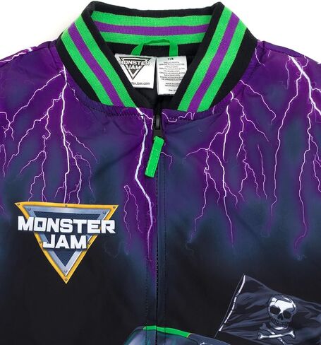 Monster Jam Zip Up Varsity Bomber Jacket Toddler to Little Kid Grave Digger El Toro Loco Megalodon in Saudi Arabia